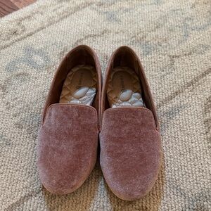 Pink Velvet Birdies Starling Loafers